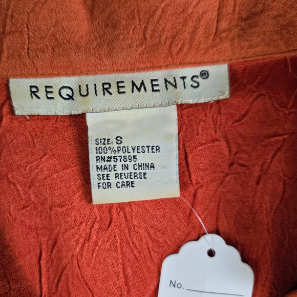 90s Vintage Pumpkin Orange Faux Suede Buckle Retro Blazer Jacket Size Small - Picture 5 of 6